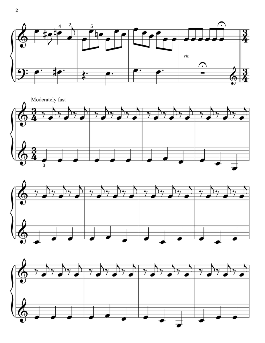 Dawn (from Pride And Prejudice) Easy Piano scores gallery preview page 2