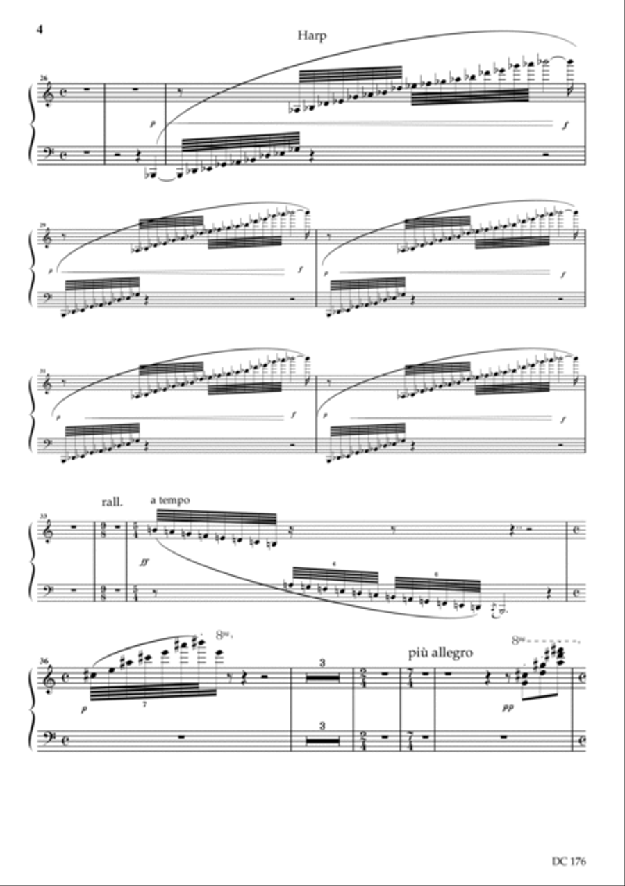 Ecocycle - harp part and vocal score cued with 1st violin Small Ensemble scores gallery preview page 4