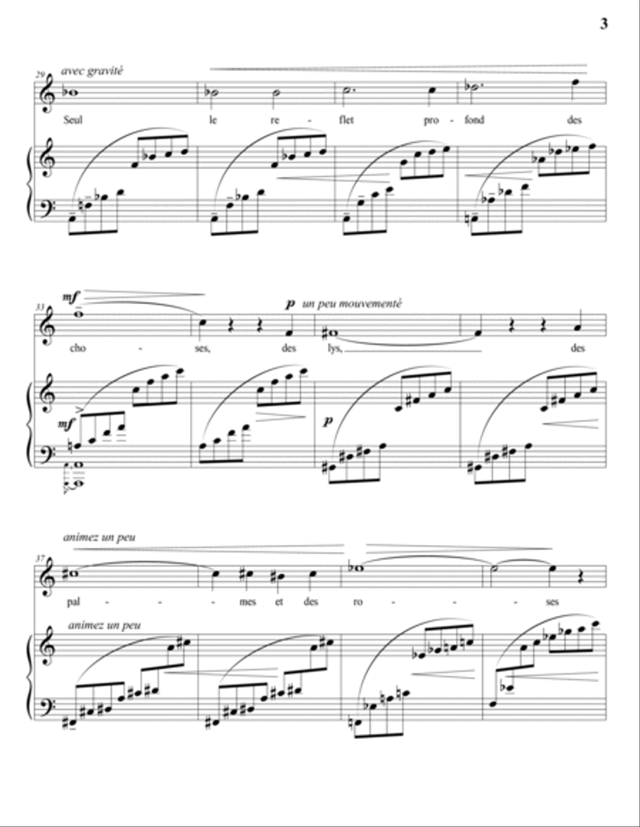 BOULANGER: Reflets (transposed to A minor) Voice scores gallery preview page 4