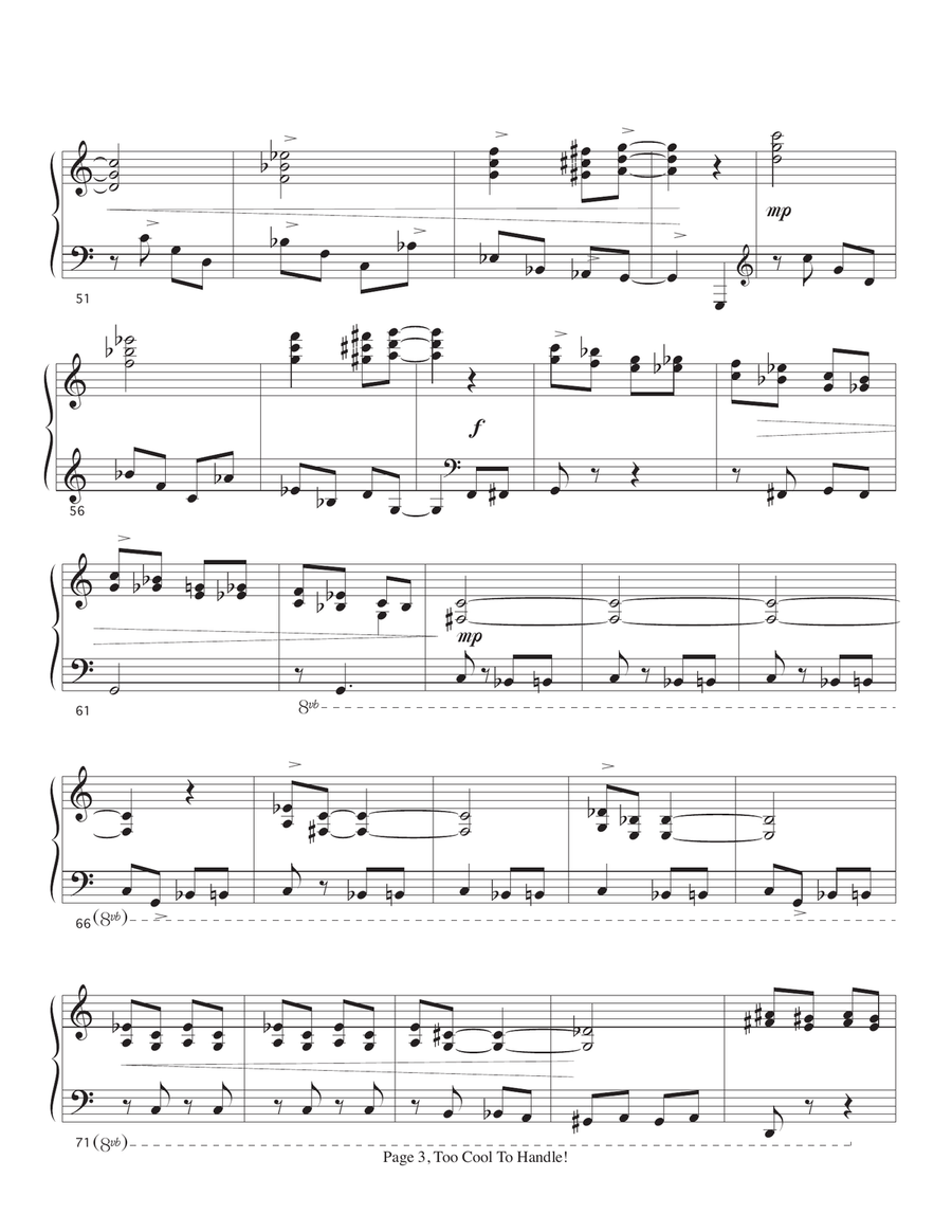 Too Cool To Handle Piano Solo scores gallery preview page 3