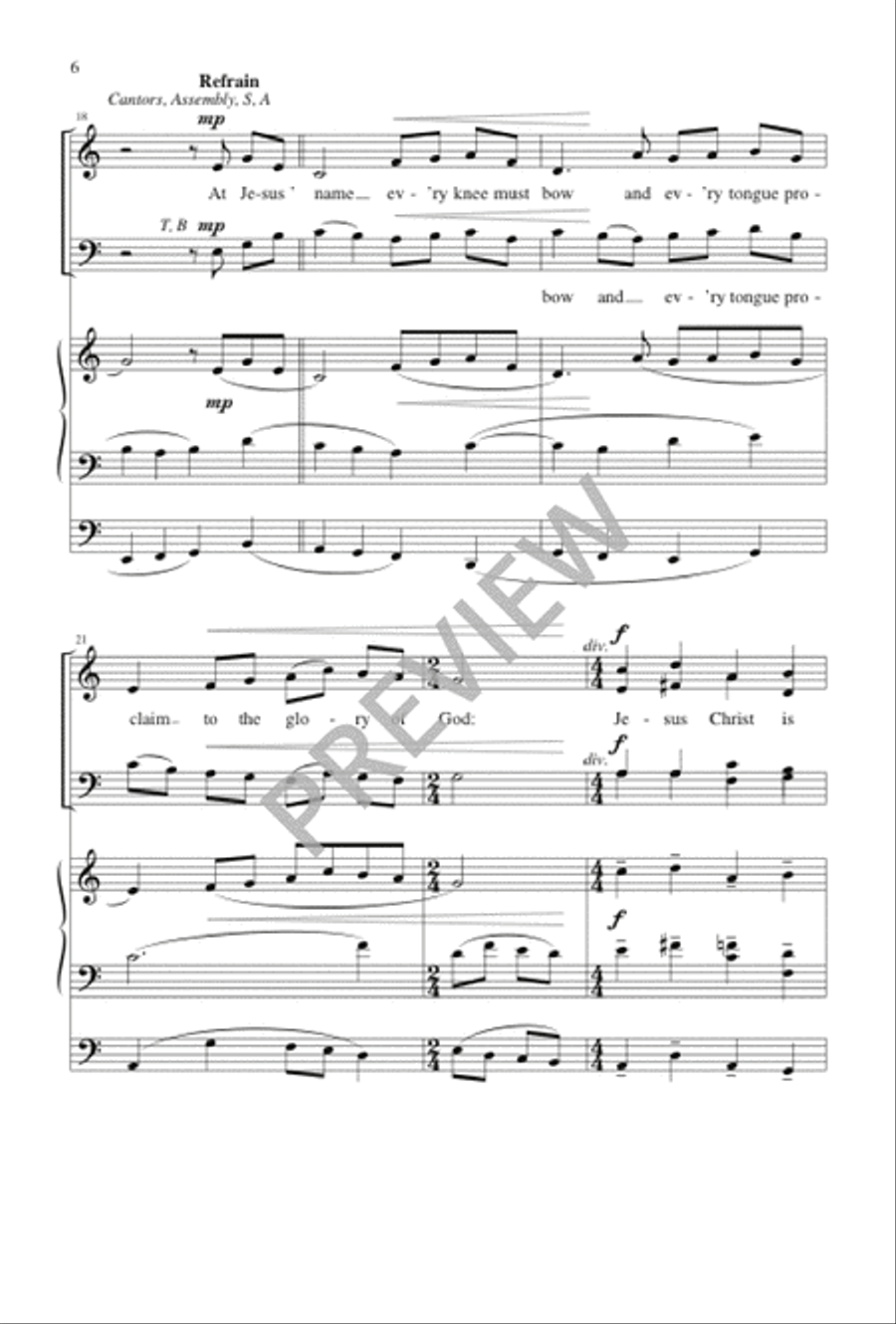 At Jesus' Name 4-Part scores gallery preview page 6