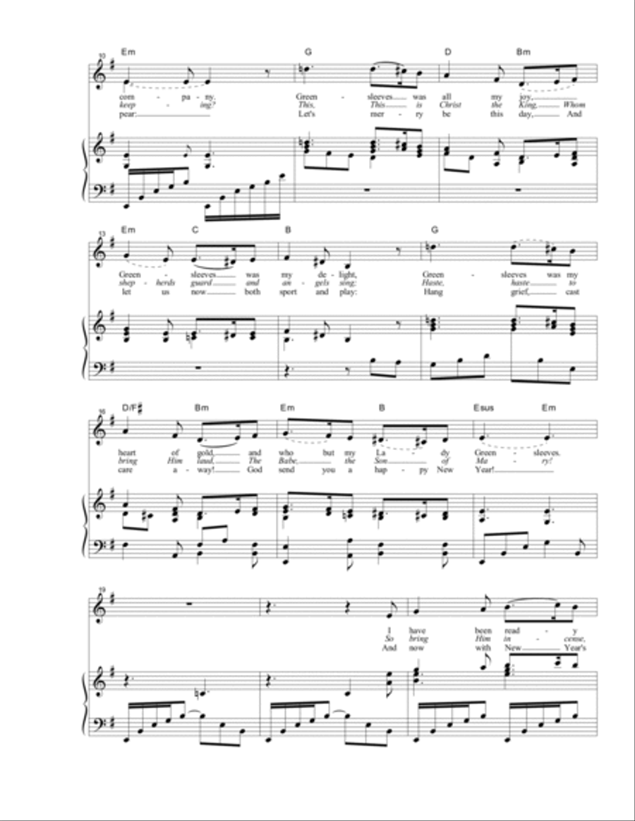 Greensleeves Voice Solo scores gallery preview page 2
