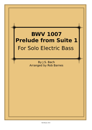 Cello Prelude BWV 1007 for Electric Bass