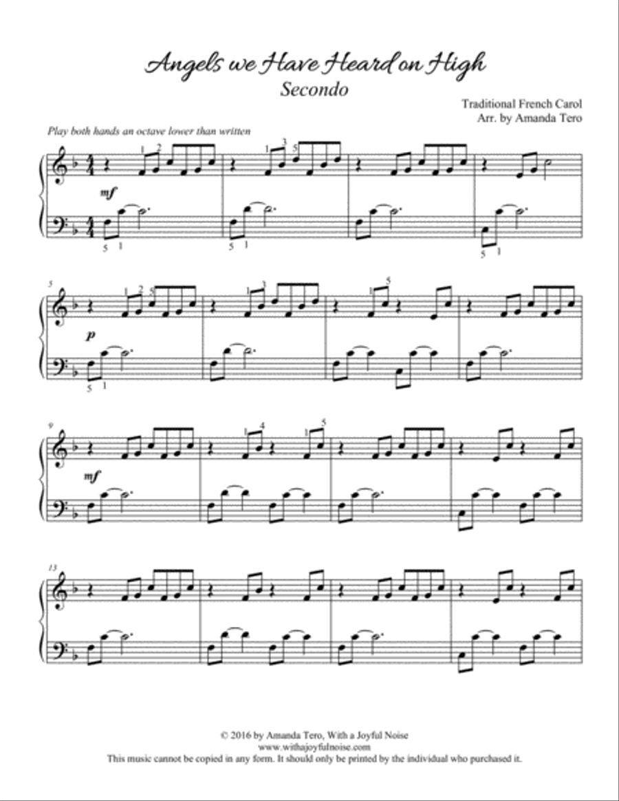 Angels We Have Heard on High (duet) Set of Parts scores gallery preview page 3