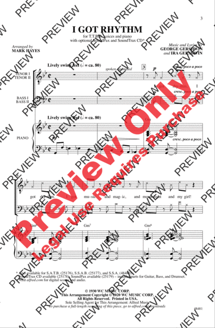 I Got Rhythm I Got Rhythm Men's Choir scores gallery preview page 2