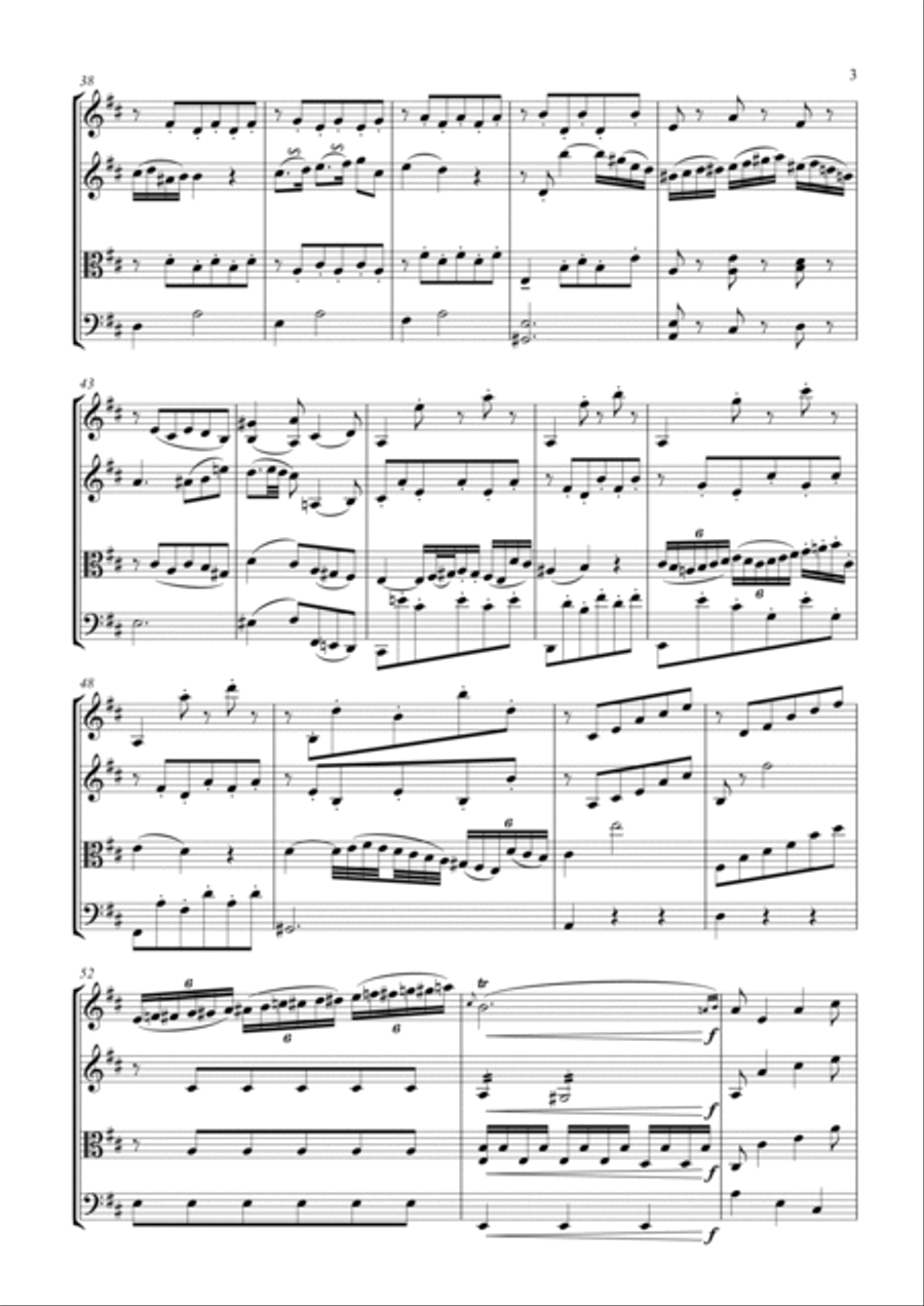 Adagio from Mozart's Clarinet Concerto for String Quartet String Quartet scores gallery preview page 3