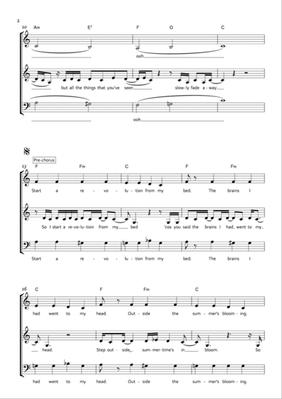 Don't Look Back In Anger 3-Part scores gallery preview page 2