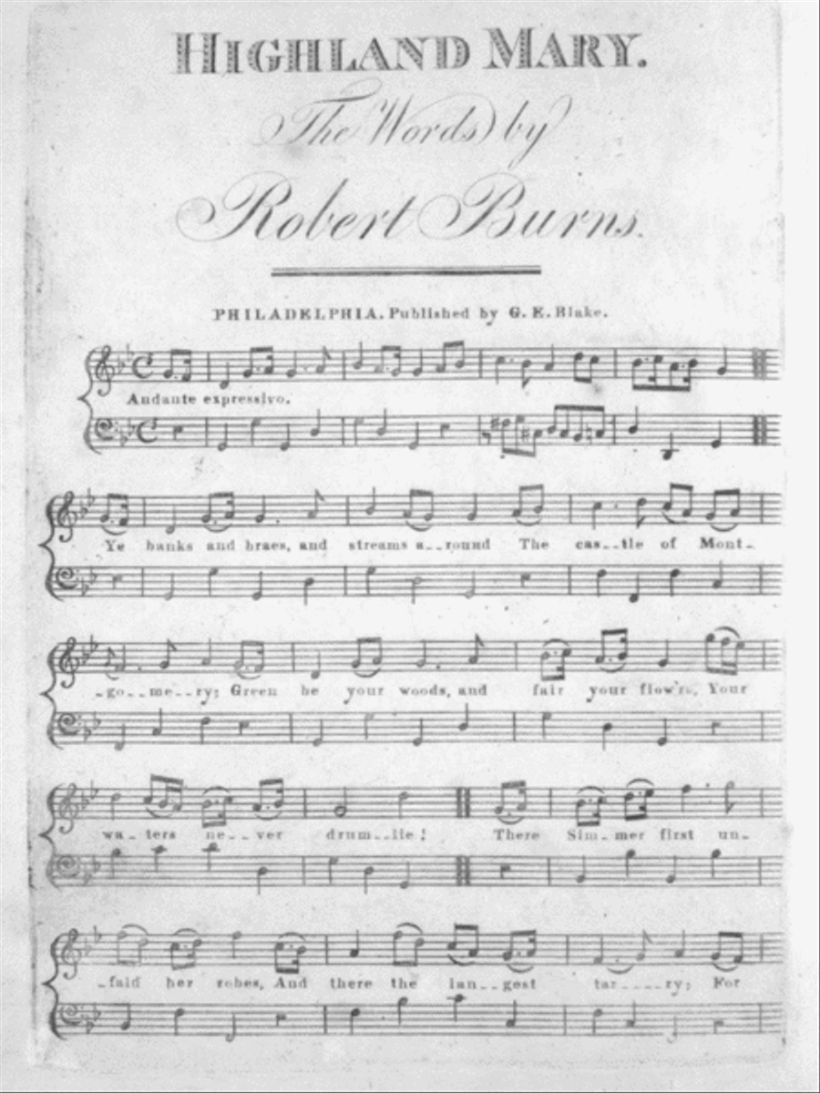 Highland Mary. A Scotch Ballad Flute scores gallery preview page 1