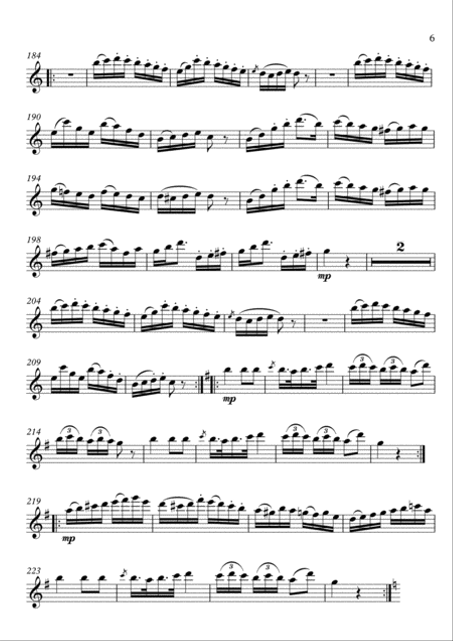 Serenade Flute Guitar duet by Kuffner Flute scores gallery preview page 6