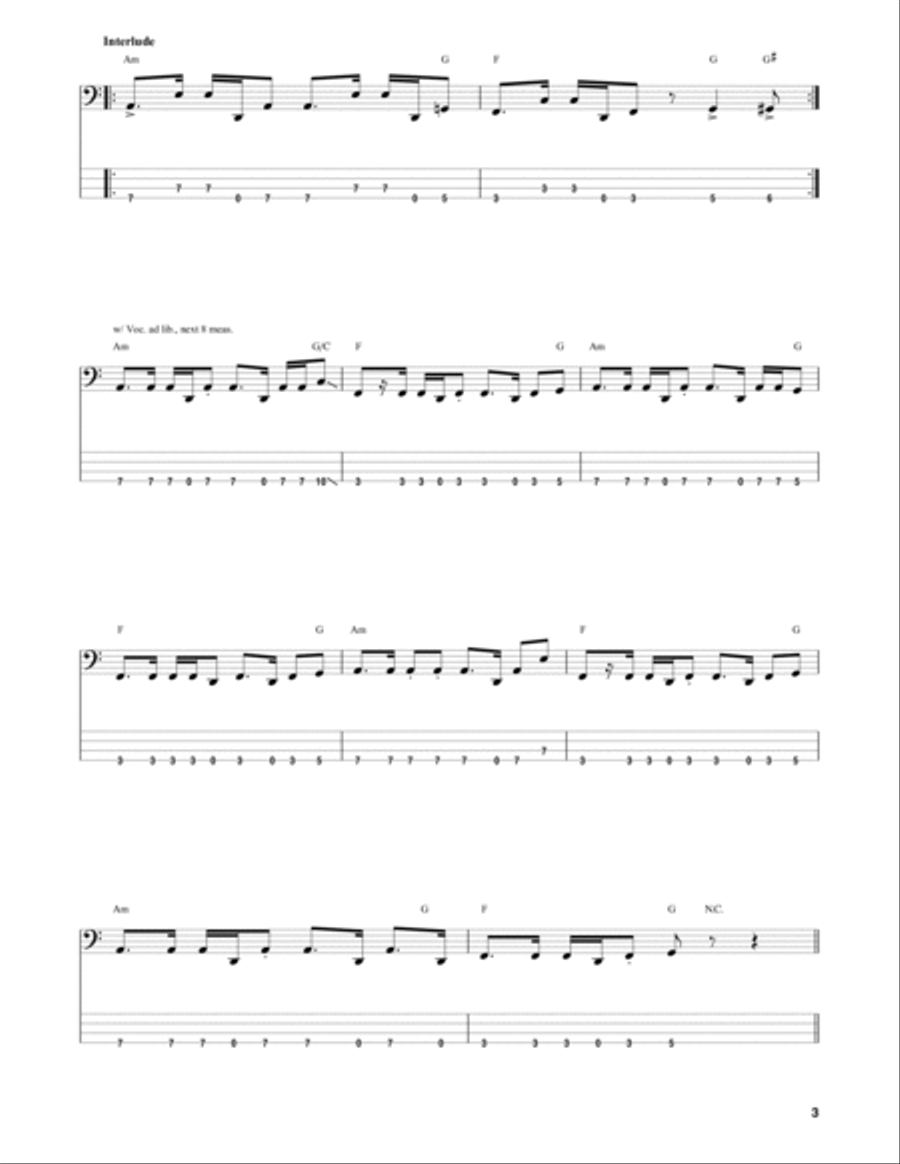 Smoke Two Joints Smoke Two Joints Guitar Tablature scores gallery preview page 3