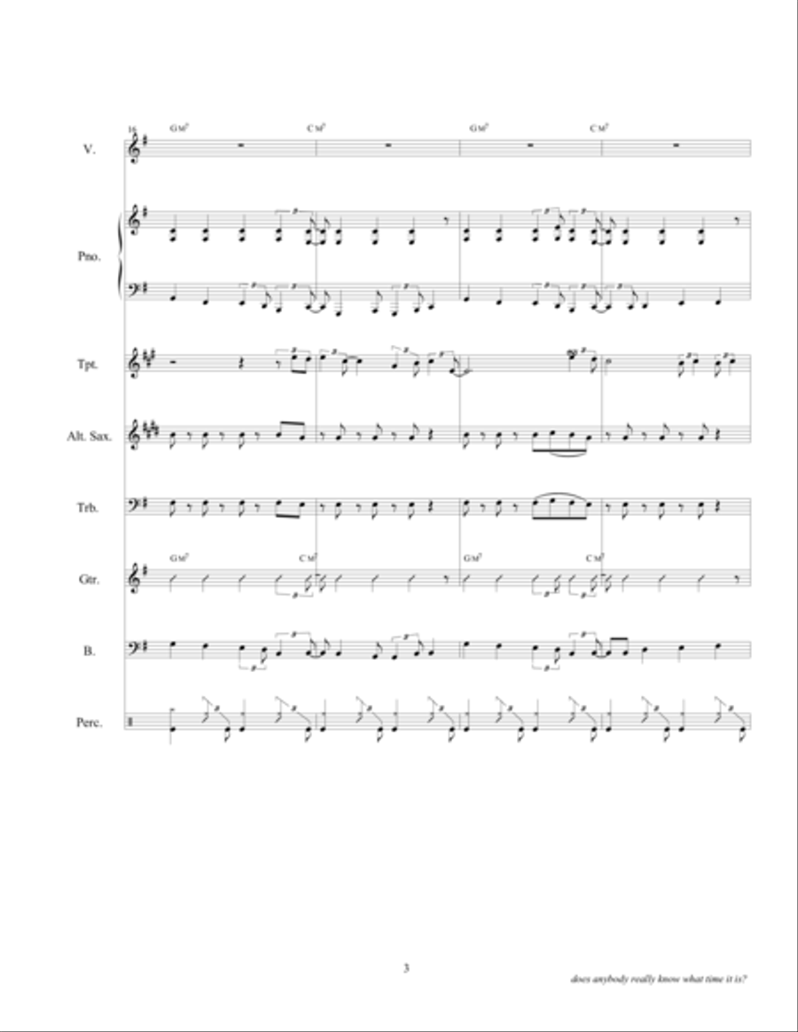 Does Anybody Really Know What Time It Is? Alto Saxophone scores gallery preview page 5
