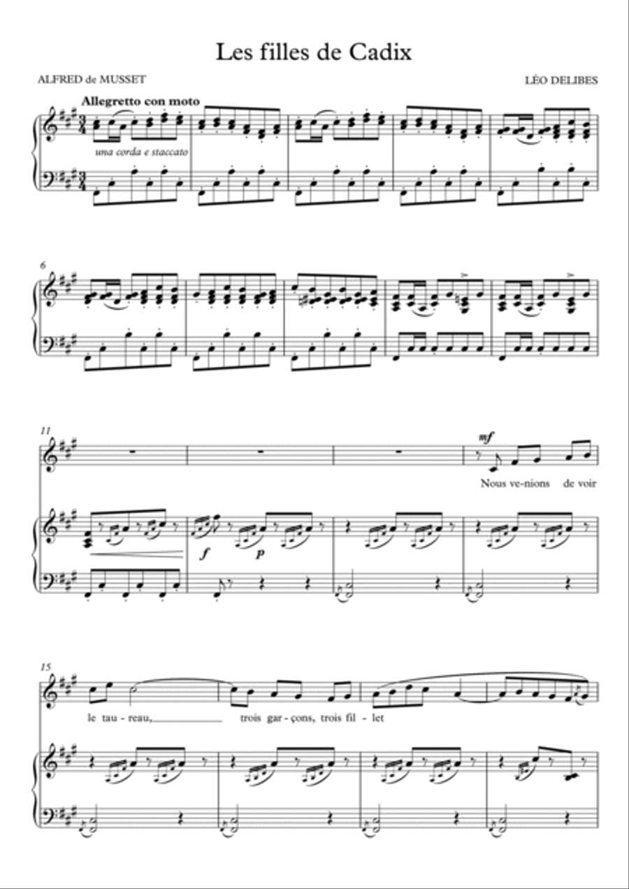Les filles de Cadix (F# Minor) Soprano Voice scores gallery preview page 2
