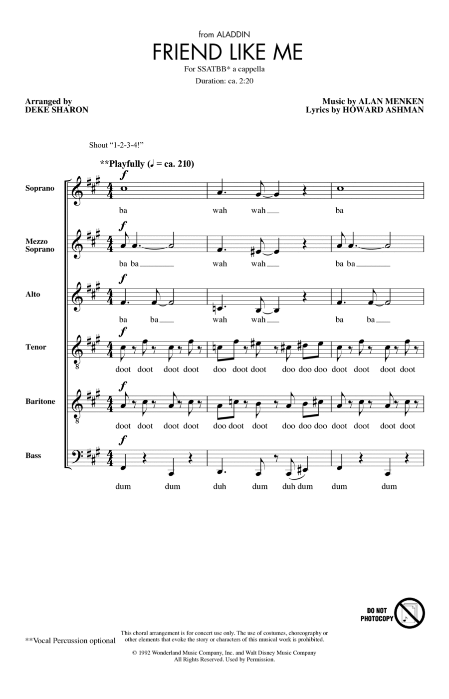 Friend Like Me (from Aladdin) (arr. Deke Sharon)