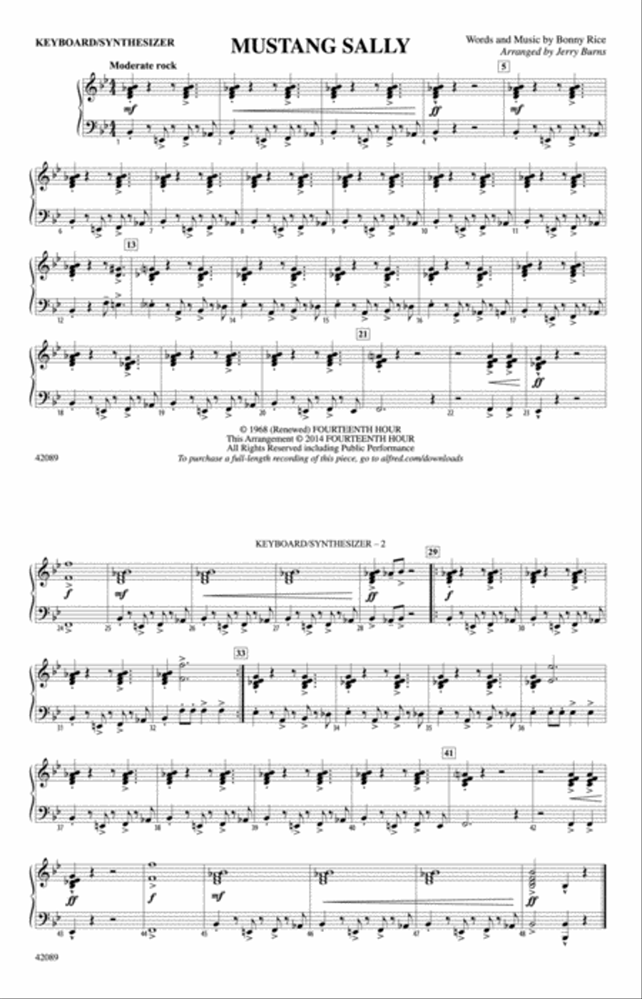 Mustang Sally: Piano Accompaniment Piano Accompaniment scores gallery preview page 1