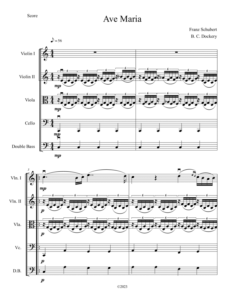 Ave Maria (String Orchestra or Quintet) Ave Maria (String Orchestra or Quintet) String Orchestra scores gallery preview page 1