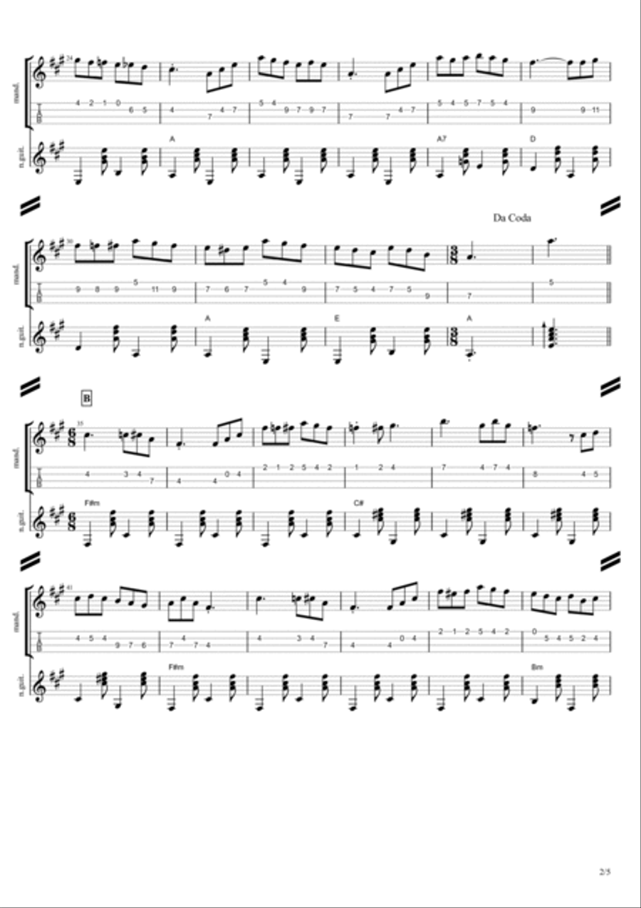Tarantella Siciliana - Marranzanu - Scacciapensieri, notes for mandolin & guitar image number null