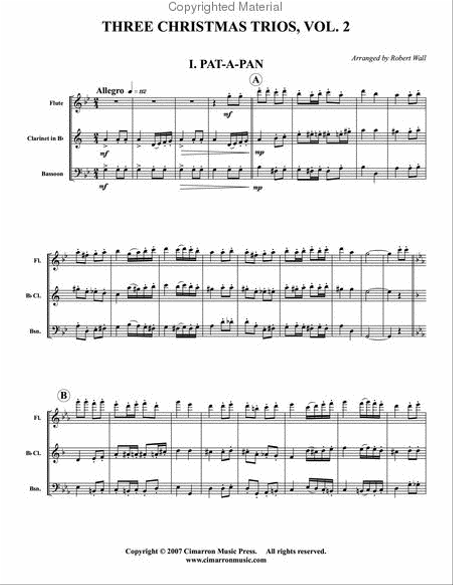 Three Christmas Trios, vol. 2 Woodwind Trio scores gallery preview page 2