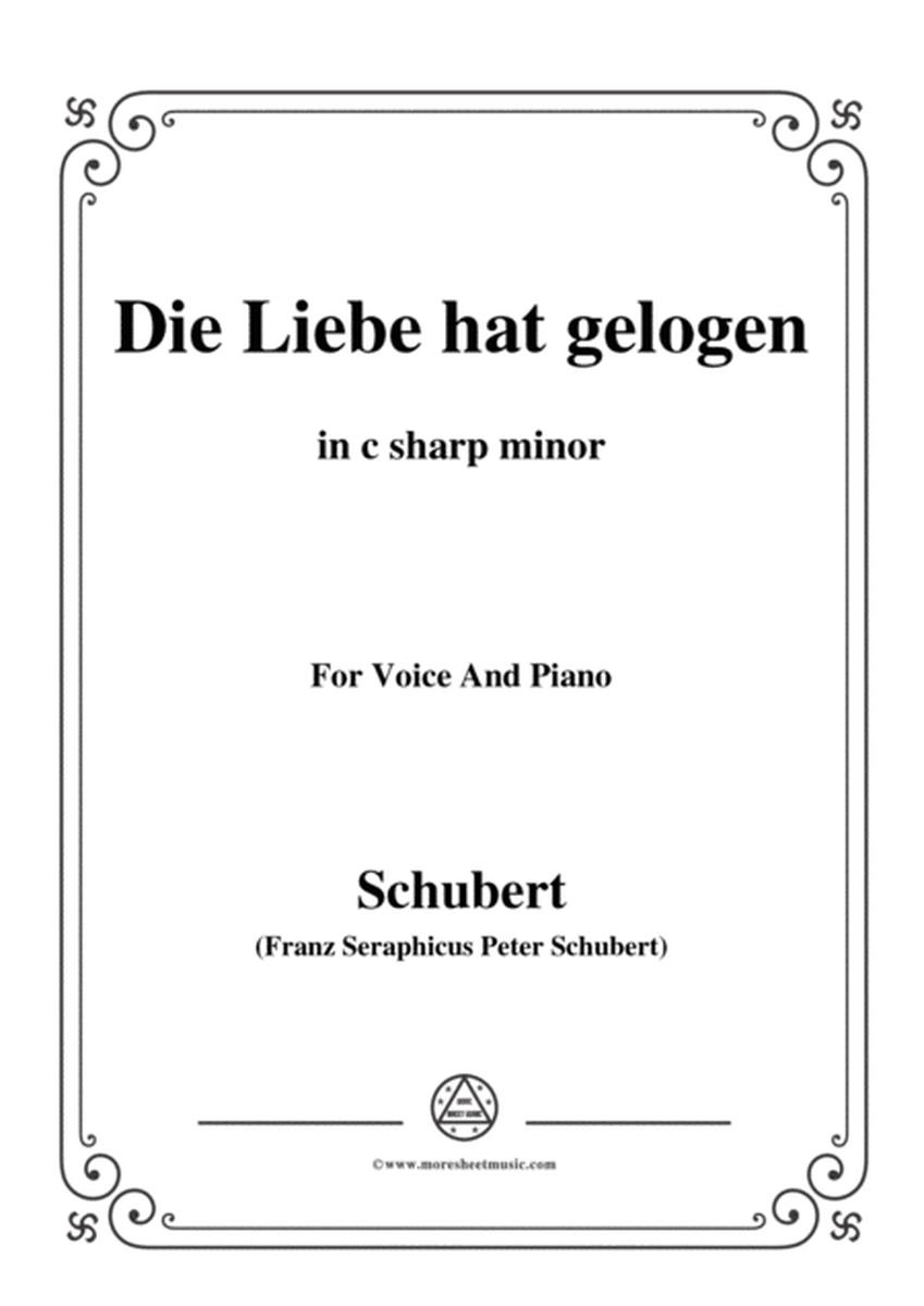 Schubert-Die Liebe hat gelogen,in c sharp minor,Op.23,No.1,for Voice and Piano image number null