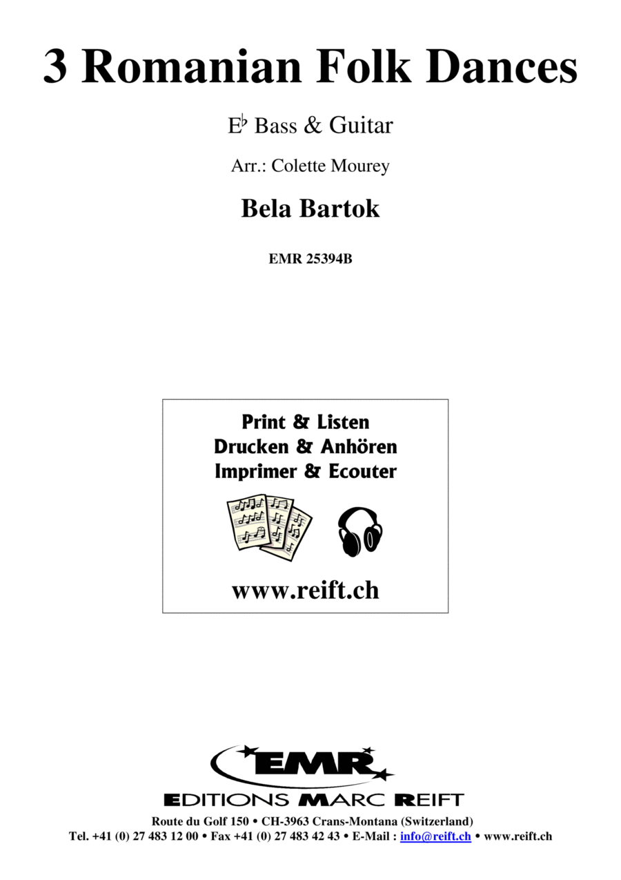 3 Romanian Folk Dances Guitar scores gallery preview page 1
