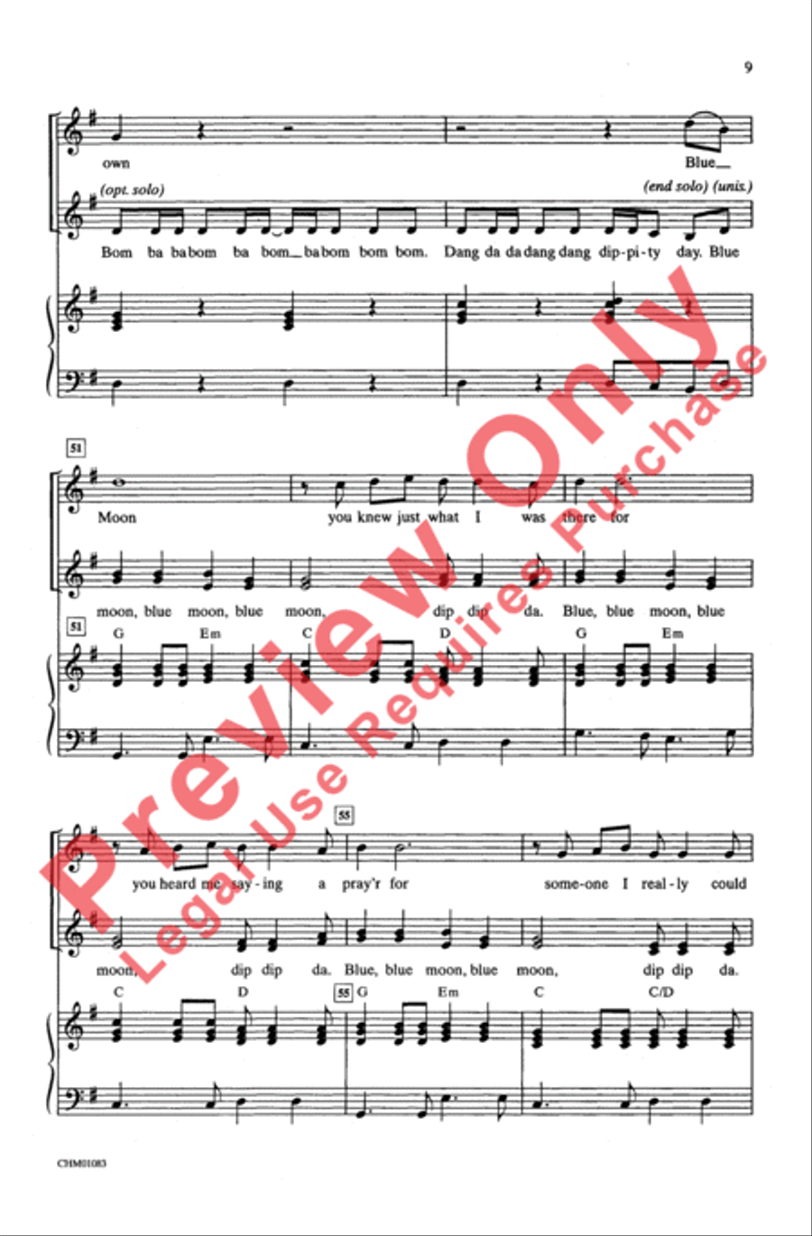 Blue Moon Blue Moon Women's Choir scores gallery preview page 8
