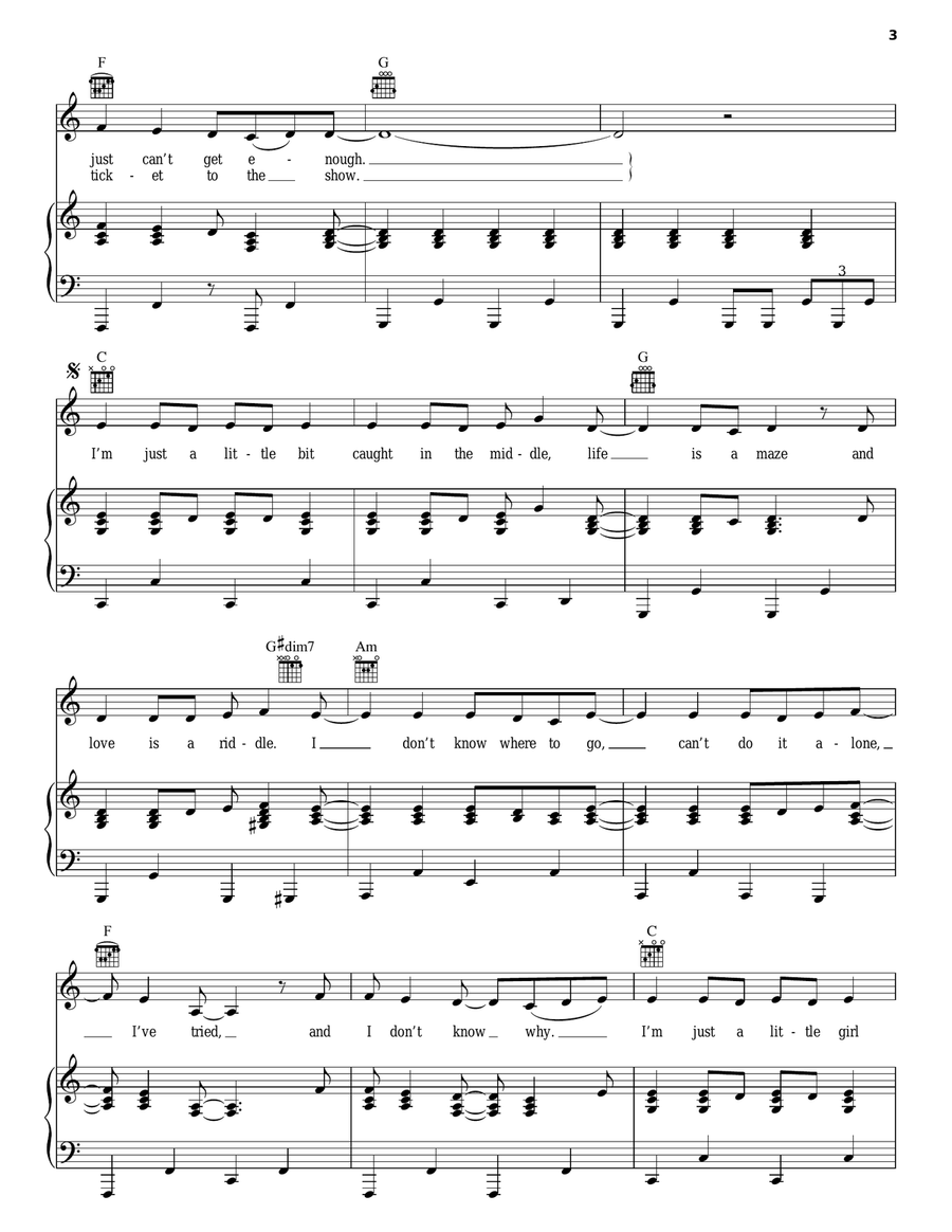 The Show Piano, Vocal, Guitar scores gallery preview page 3