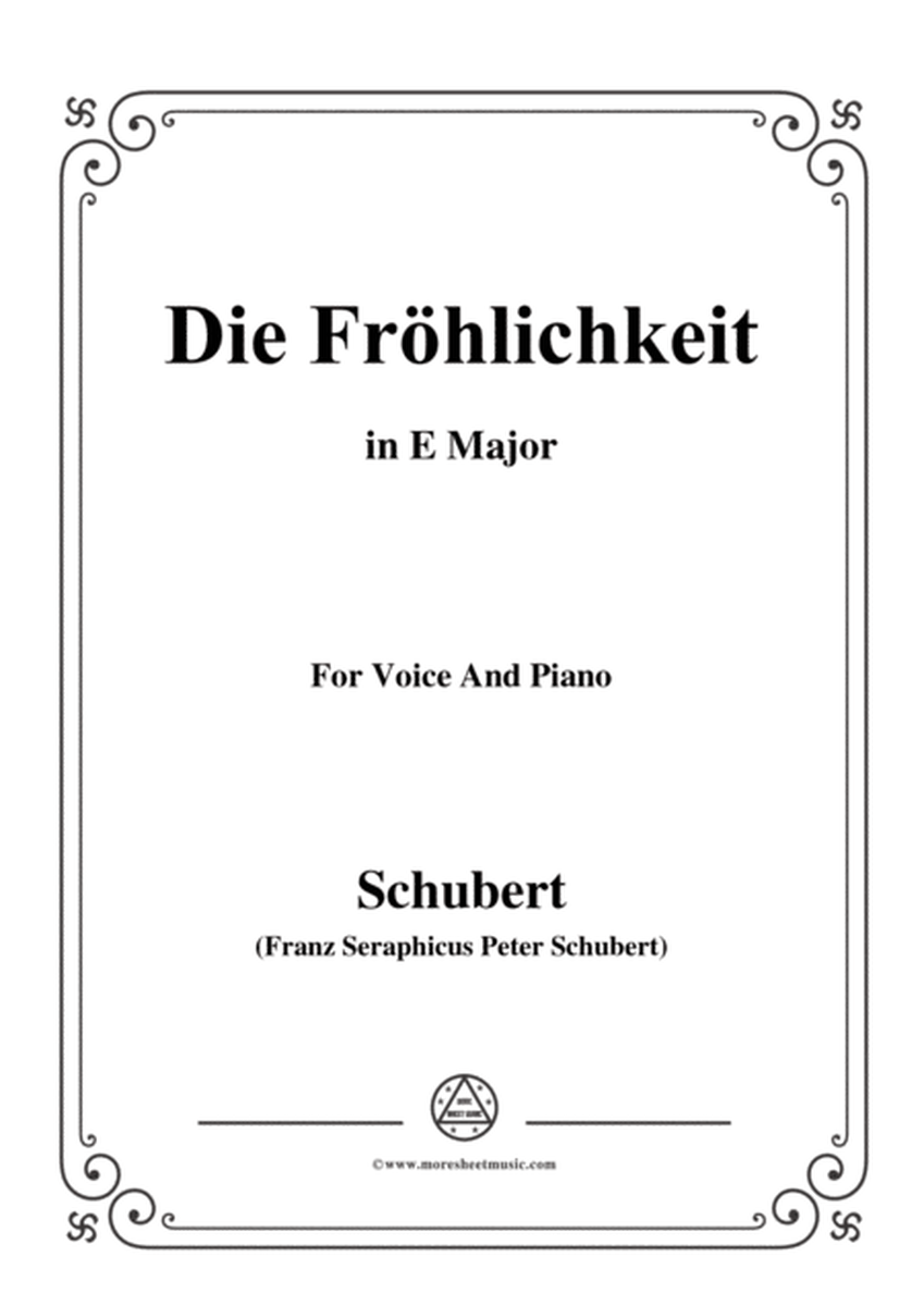Schubert-Die Fröhlichkeit,in E Major,for Voice&Piano image number null