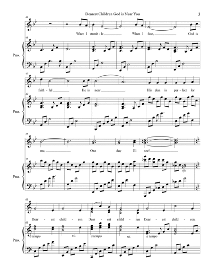 Dearest Children, God Is Near You Voice scores gallery preview page 3