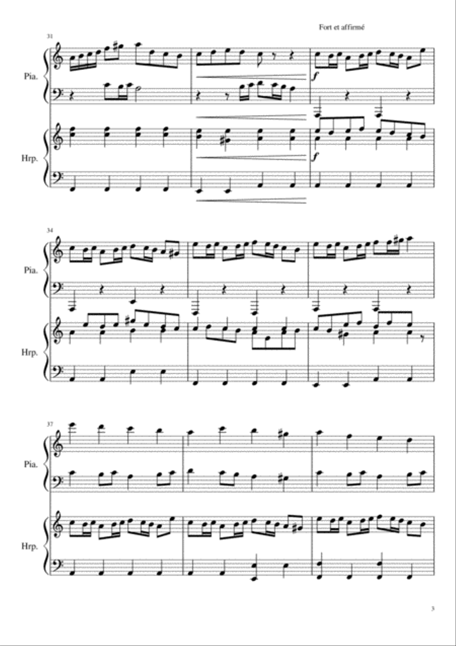 Un Tour à Tours, Piano and Harp duet inspired by French Folk Harp scores gallery preview page 3
