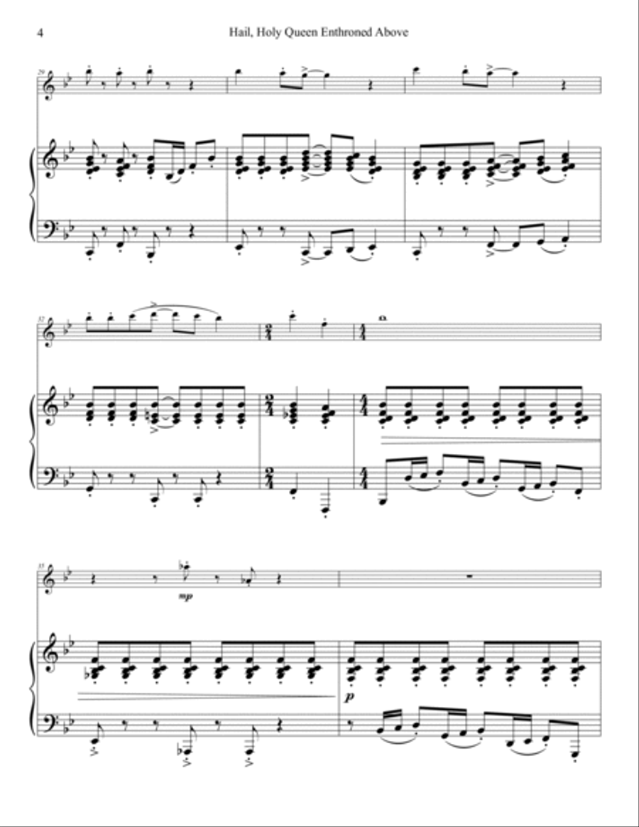 Hail, Holy Queen Enthroned Above Flute Solo scores gallery preview page 5