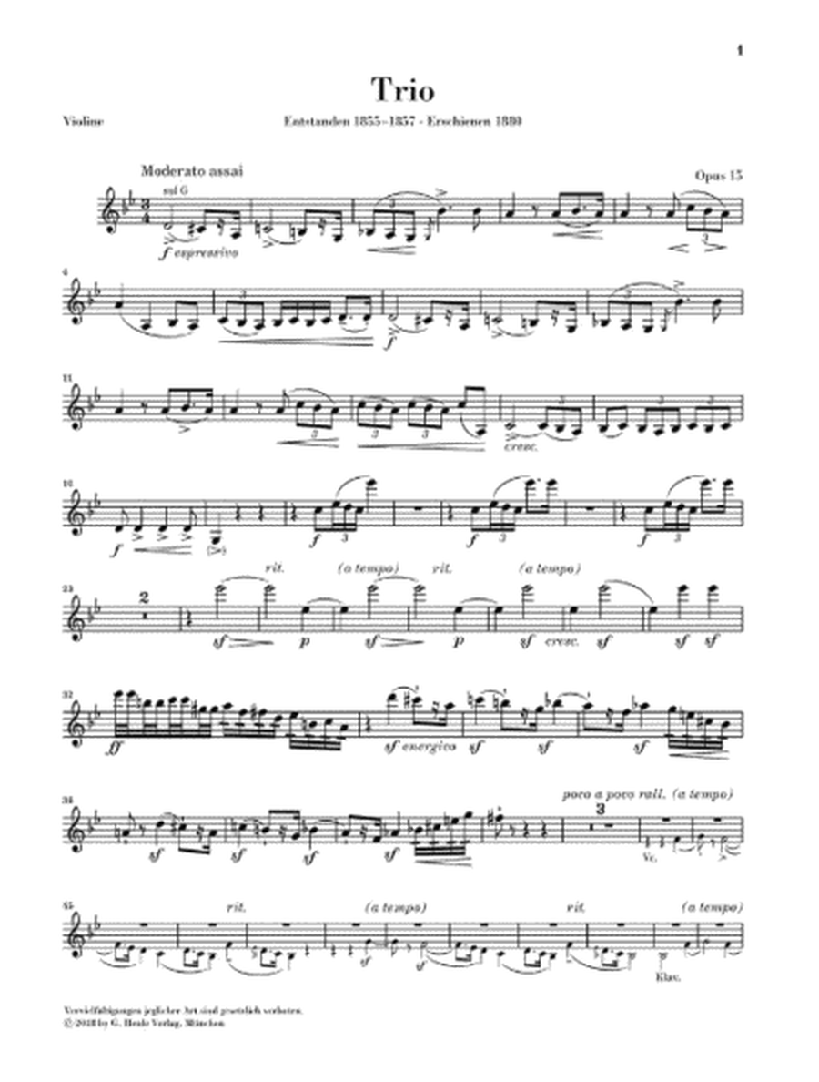 Piano Trio in G minor, Op. 15
