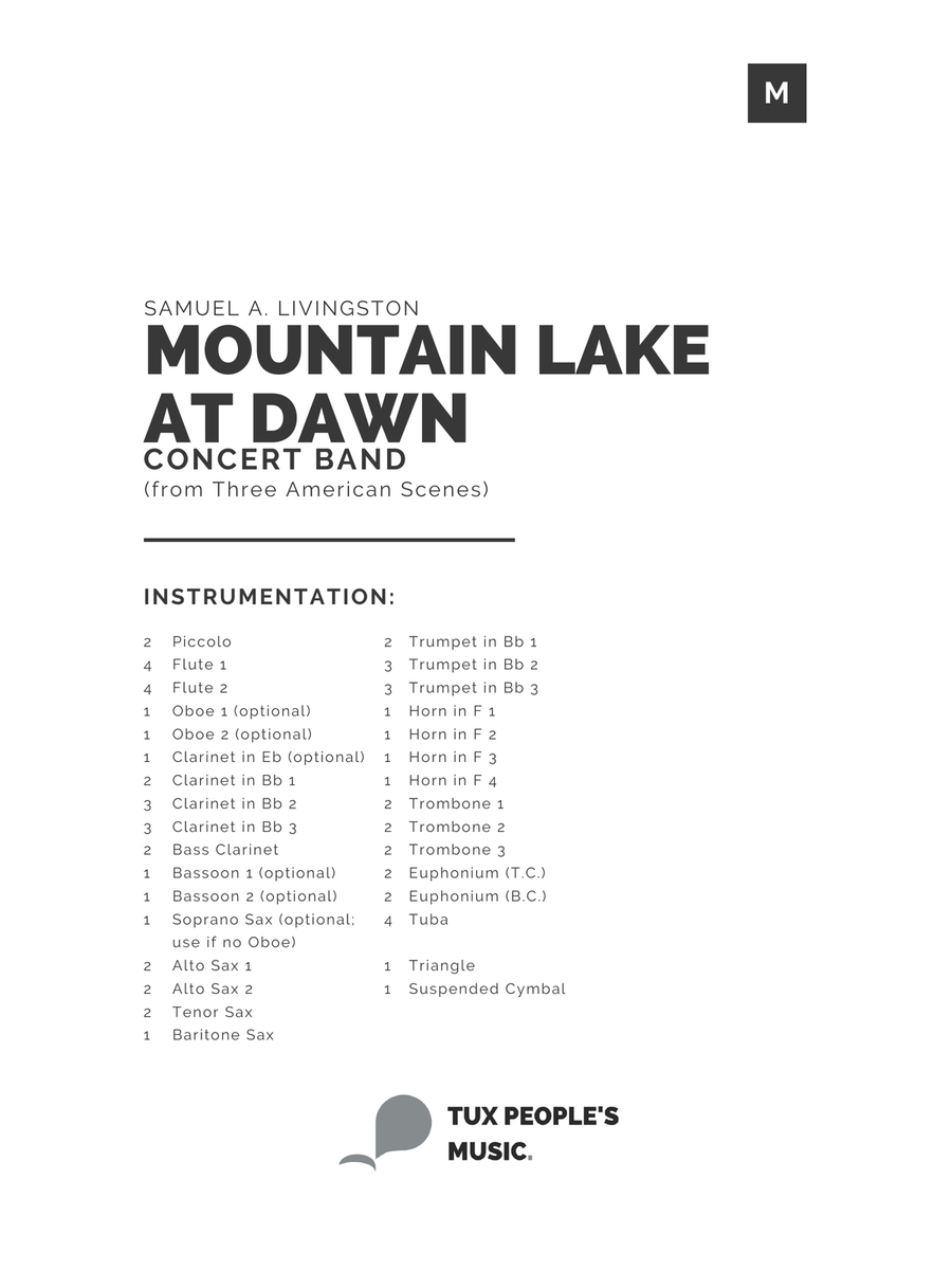 Mountain Lake at Dawn (from Three American Scenes) Concert Band scores gallery preview page 2
