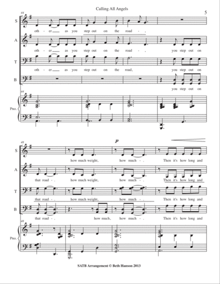 Calling All Angels 4-Part scores gallery preview page 6
