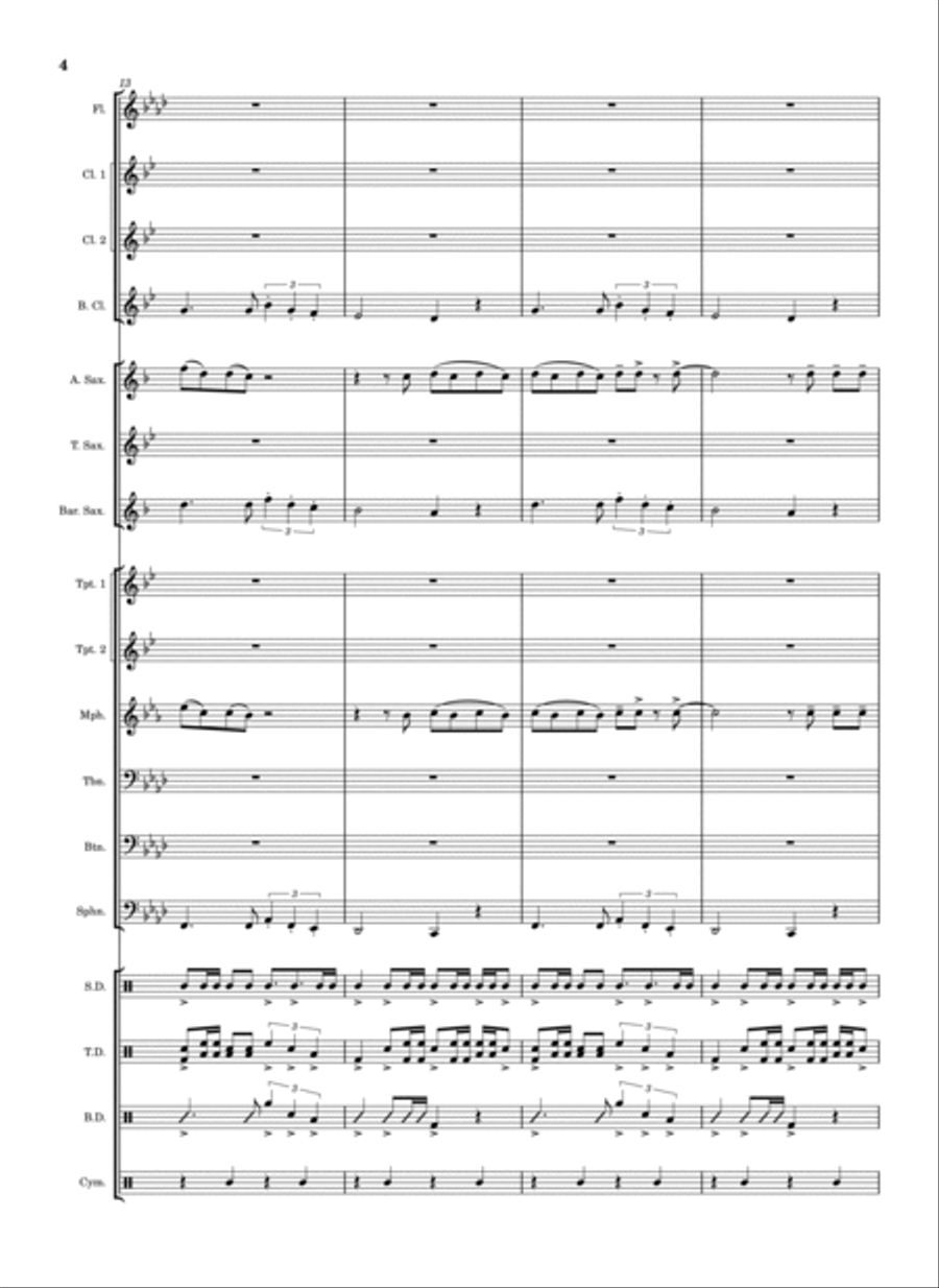 Seven Nation Army - Score Only Marching Band scores gallery preview page 4