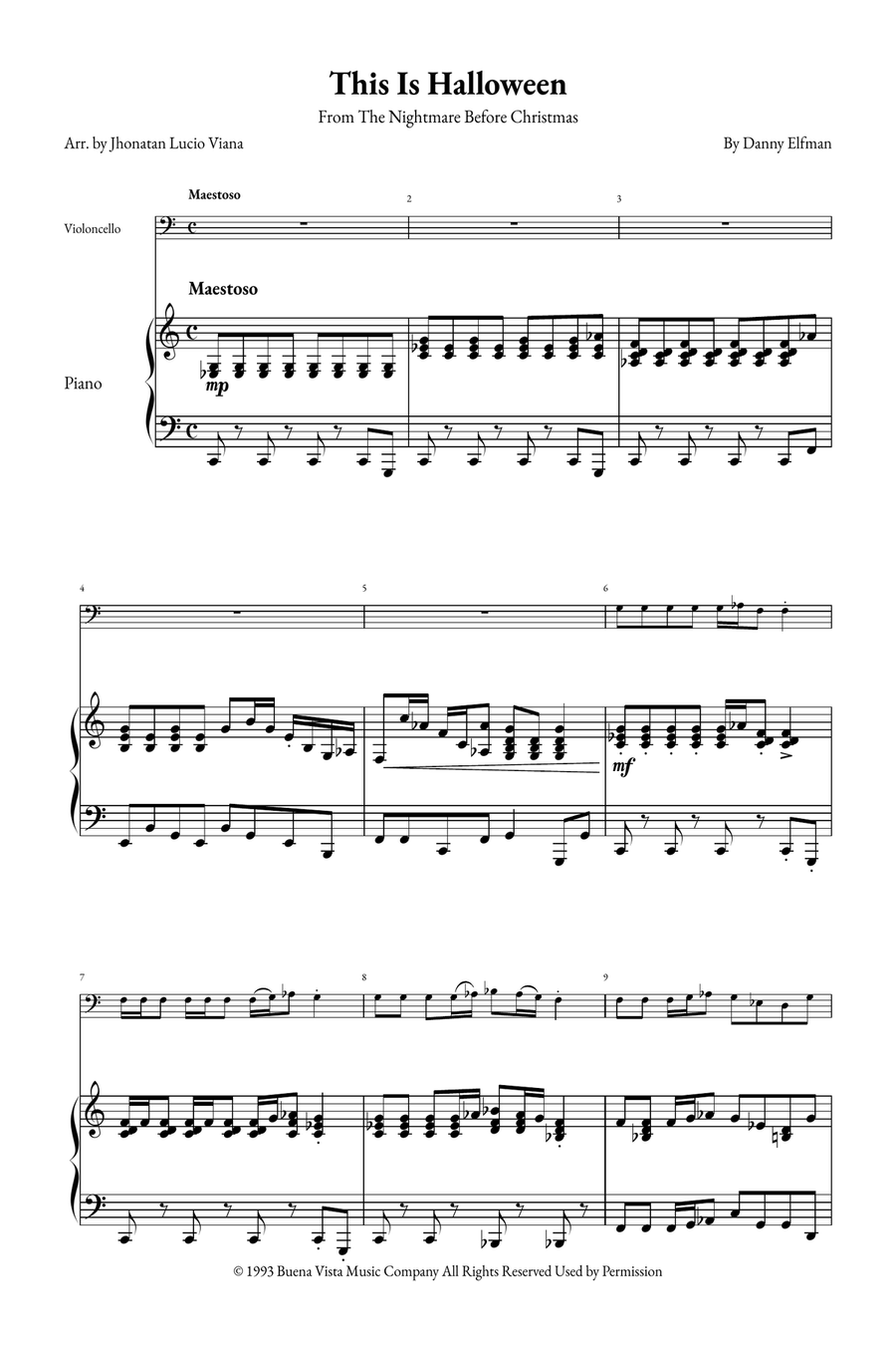 This Is Halloween Piano scores gallery preview page 1