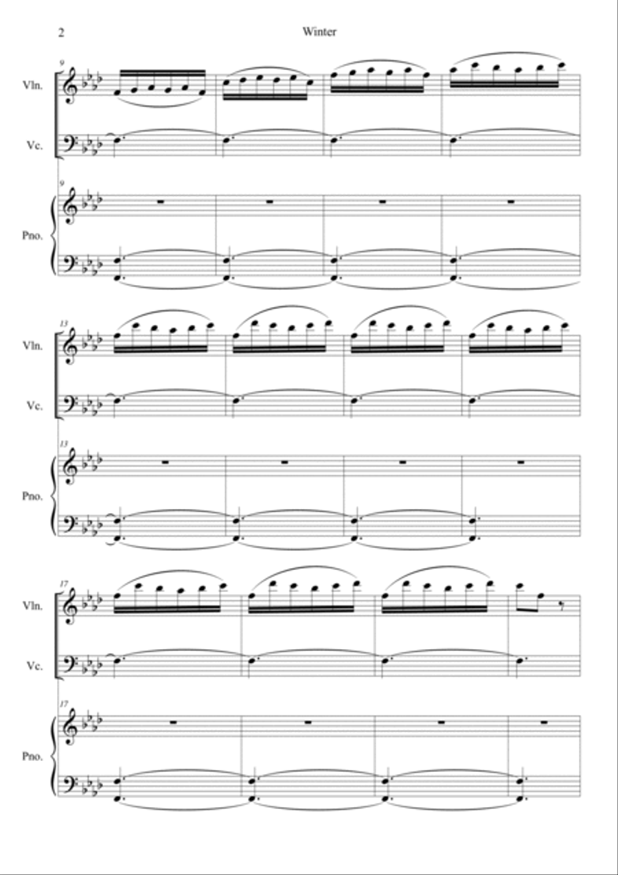 The Four Seasons: Winter 3rd Movement Piano Trio scores gallery preview page 2