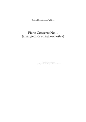 Piano Concerto no 1 arranged for piano and string orchestra