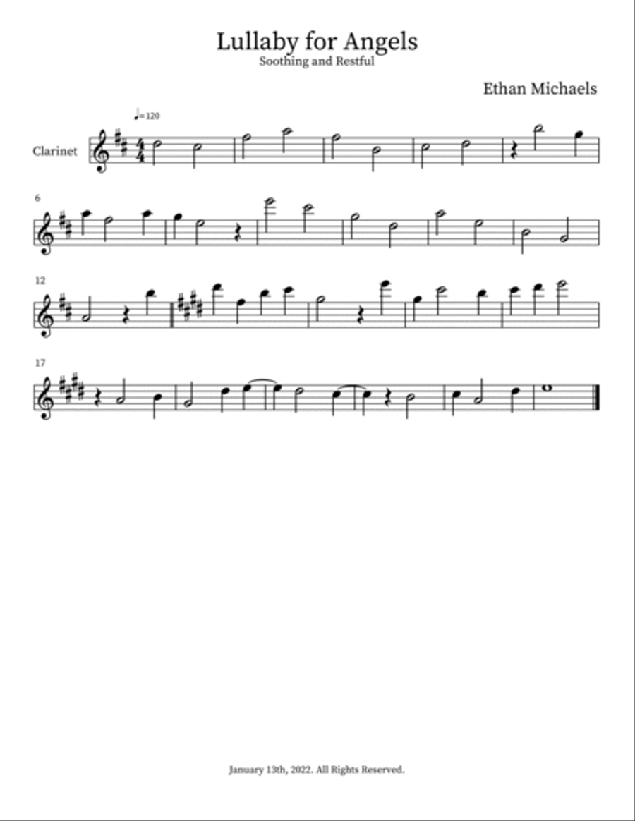 Lullaby for Angels Lullaby for Angels Clarinet Duet scores gallery preview page 2