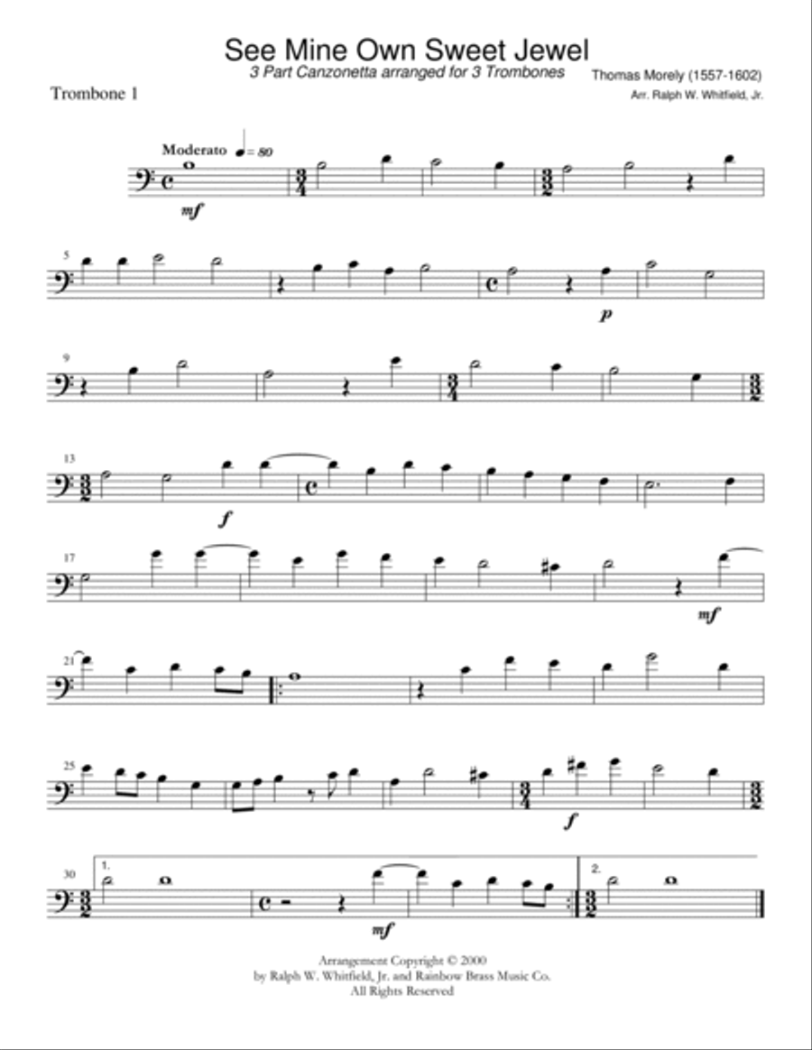 See Mine Own Sweet Jewel Brass Ensemble scores gallery preview page 3