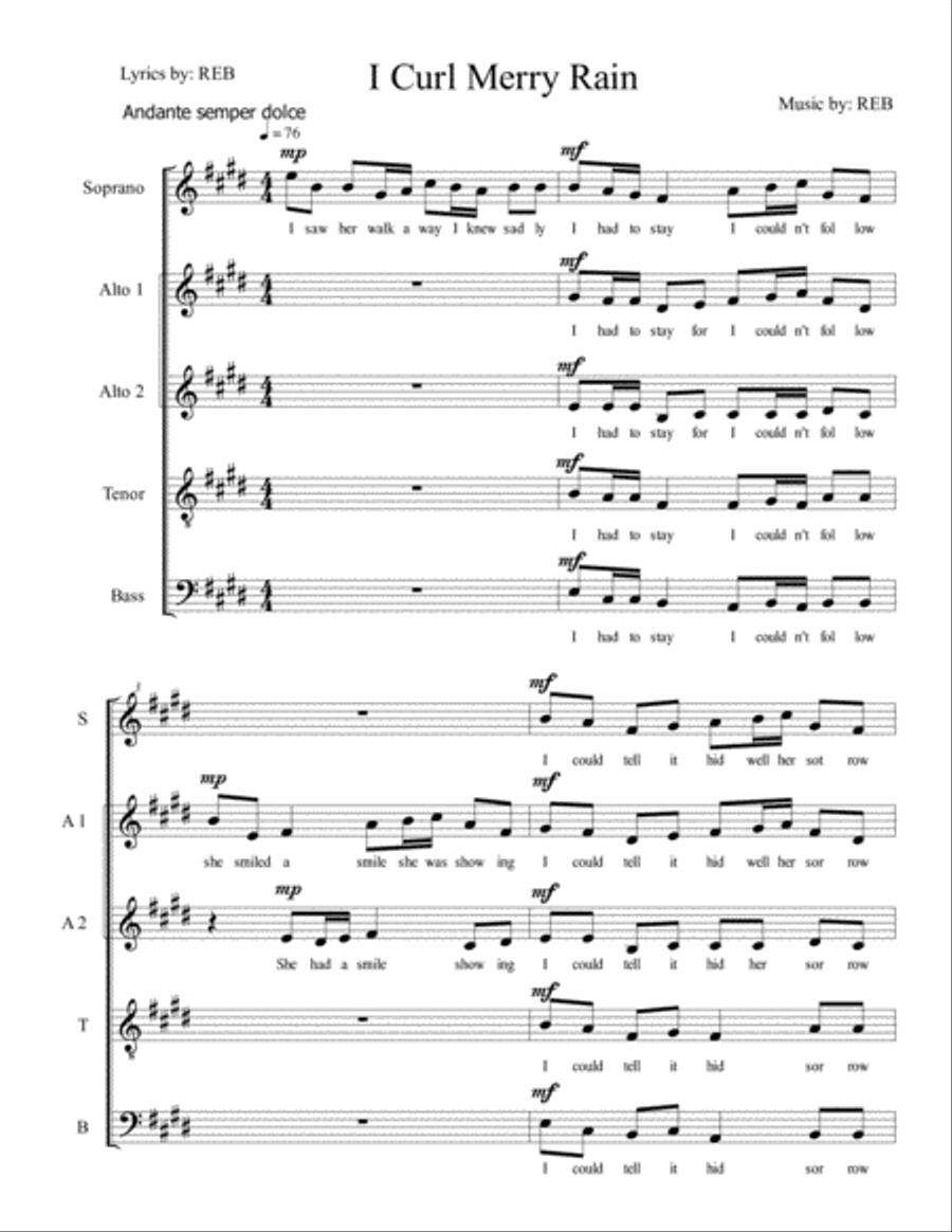 I Curl Merry Rain I Curl Merry Rain Choir scores gallery preview page 2