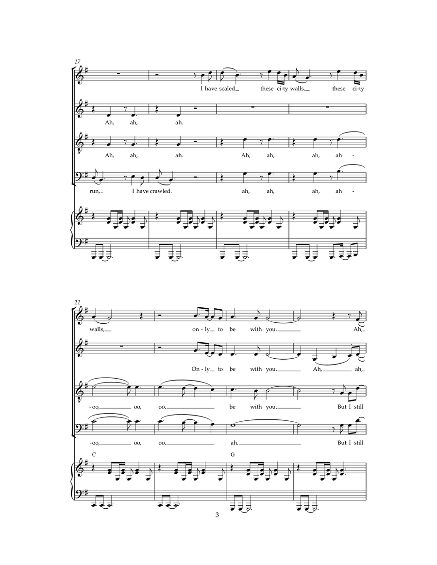 I Still Haven't Found What I'm Looking For (arr. Jeremy Birchall) 4-Part scores gallery preview page 3