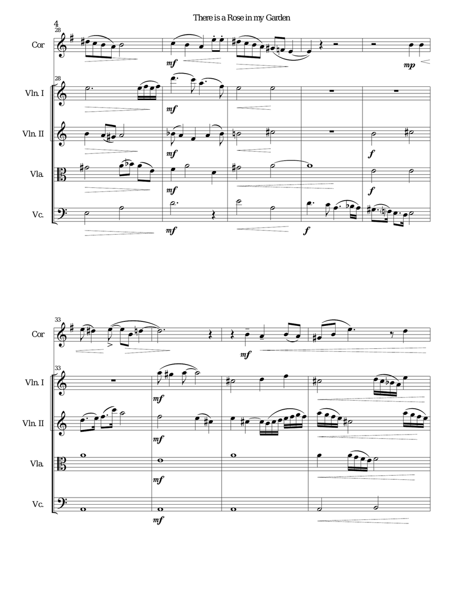 There is a Rose in my Garden for cor anglais and strings Chamber Orchestra scores gallery preview page 4