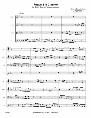 FUGUE #2 in C minor (J.S. Bach) for STRING QUARTET