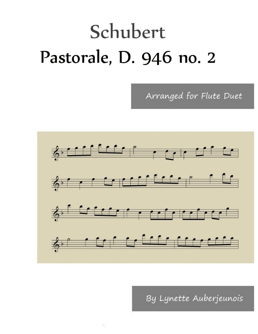 Pastorale, D. 946 no. 2 - Flute Duet Flute Duet scores gallery preview page 1