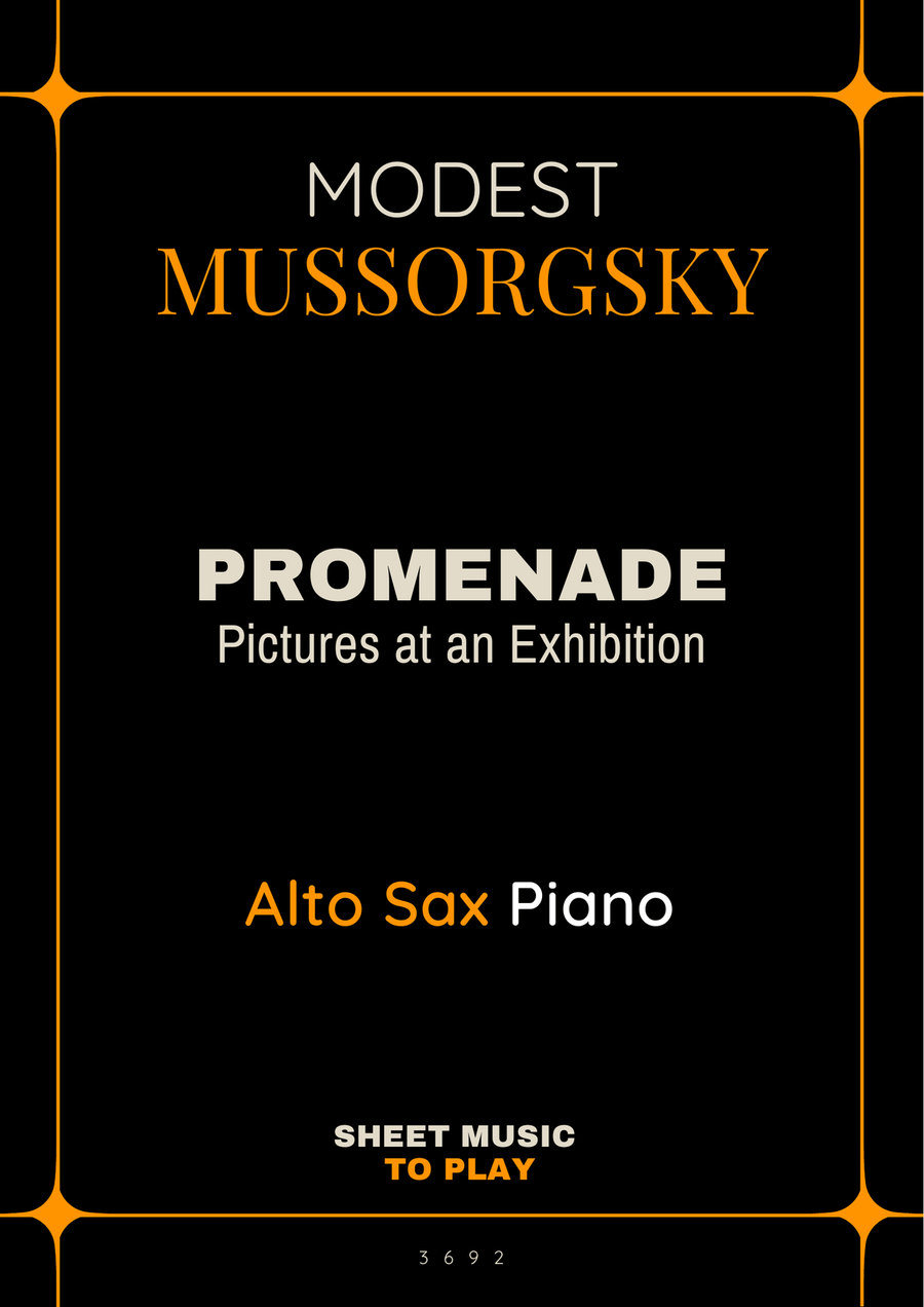 Pictures at an Exhibition - Promenade - Alto Sax and Piano (Full Score and Parts) Alto Saxophone scores gallery preview page 1
