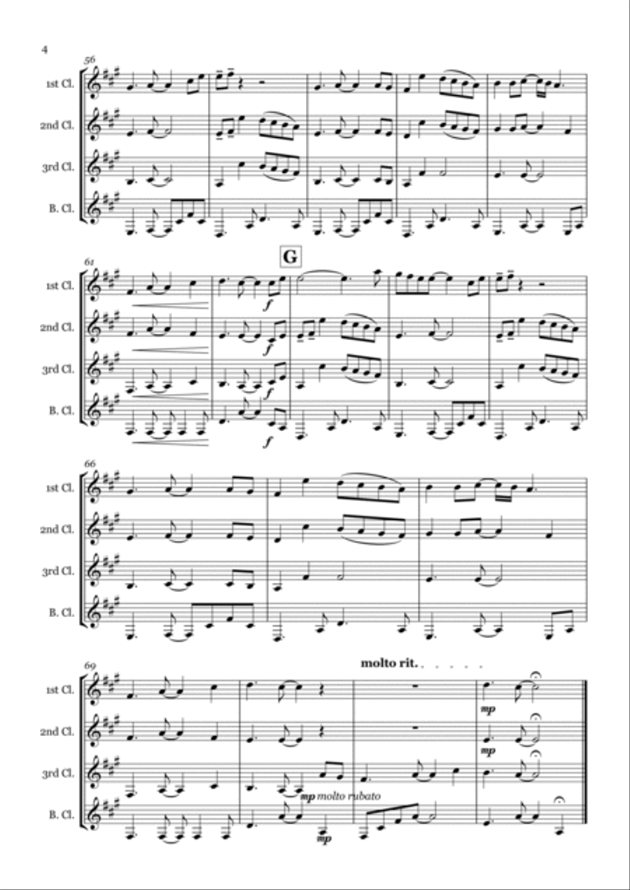 I Want It That Way Clarinet Quartet scores gallery preview page 4