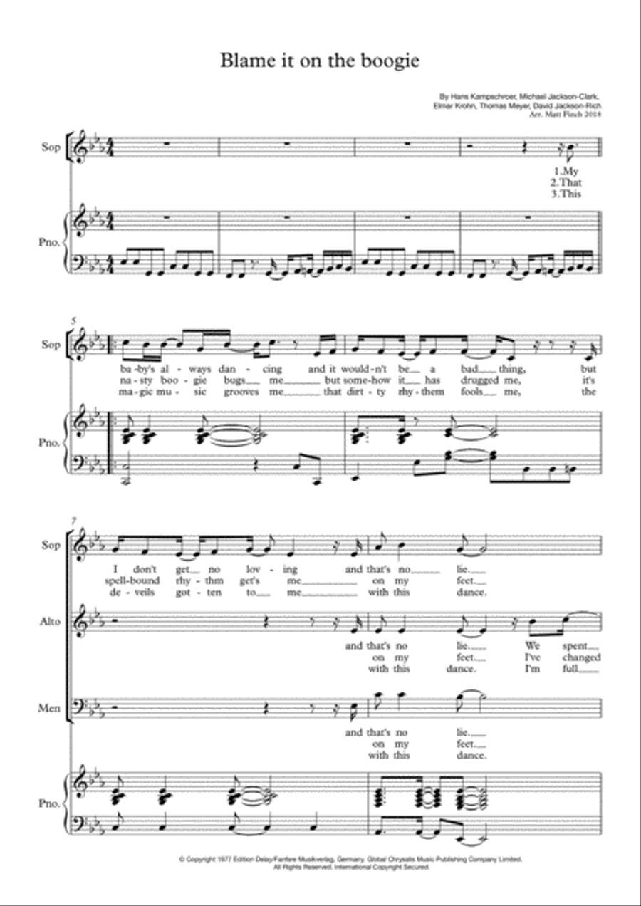 Blame It On The Boogie 3-Part scores gallery preview page 1