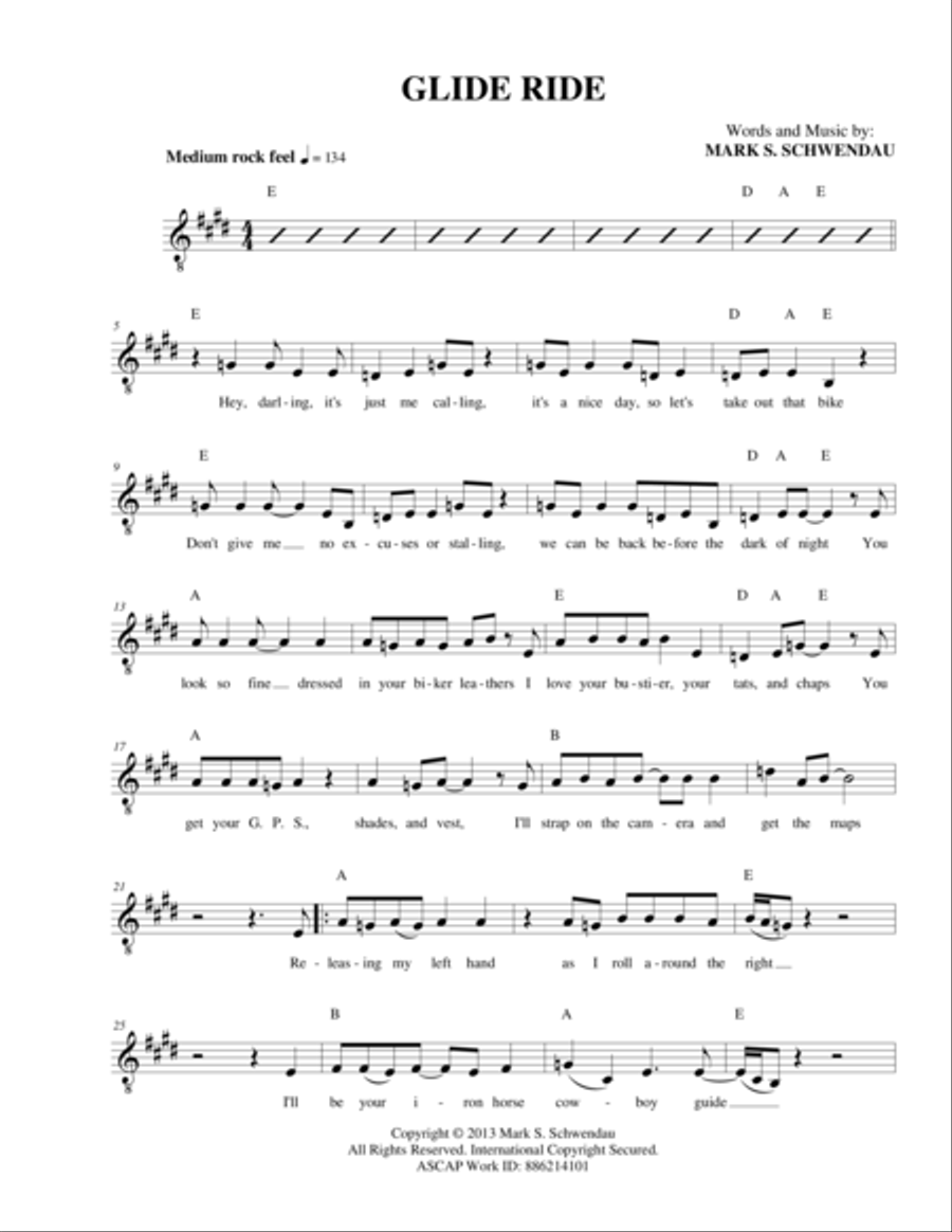 Glide Ride Guitar scores gallery preview page 1