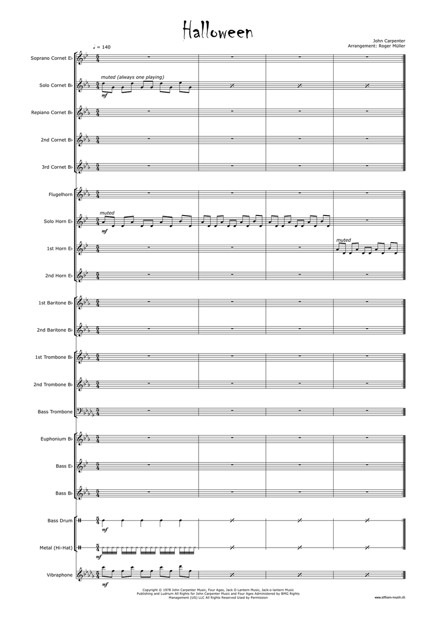 Halloween Theme Brass Band scores gallery preview page 3