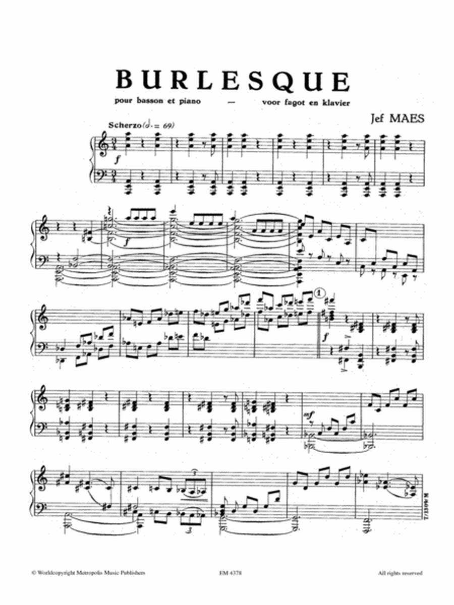 Burlesque for Bassoon and Piano