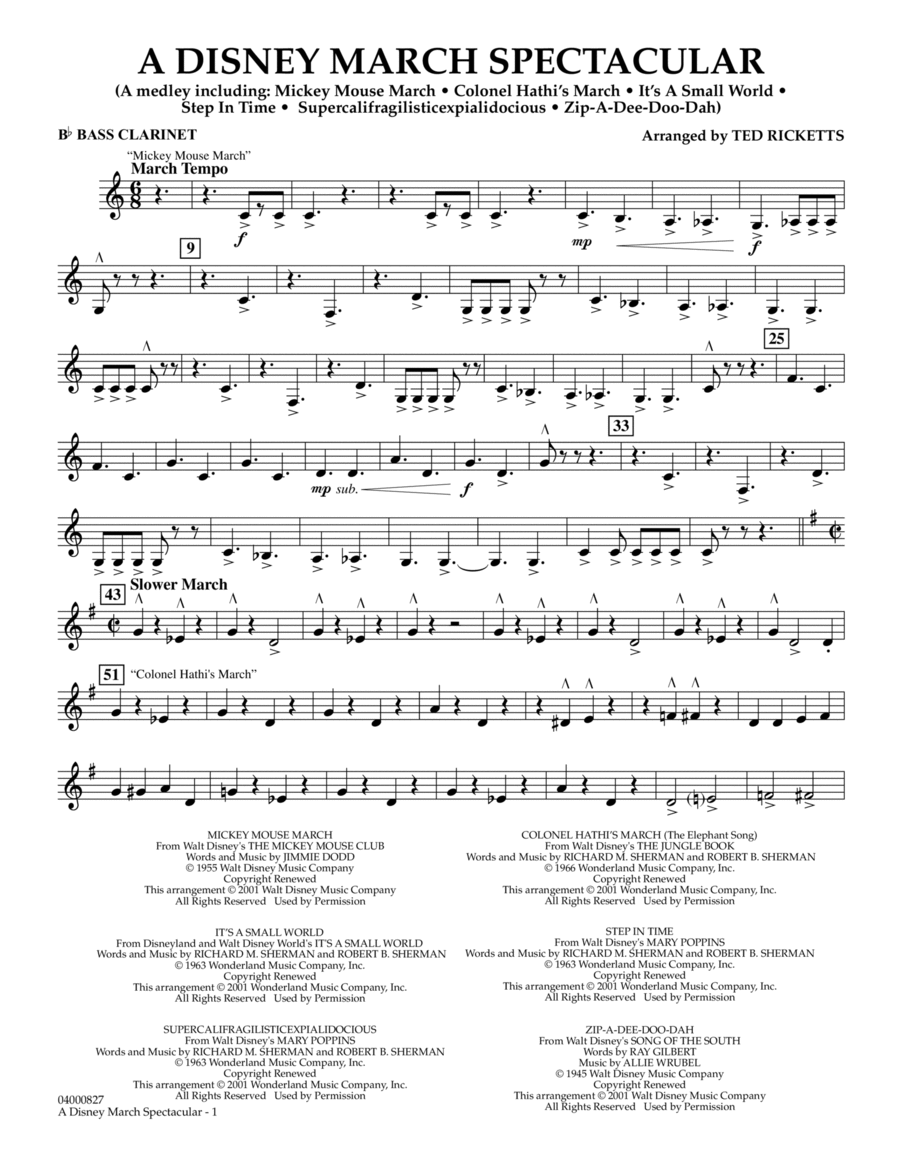 A Disney March Spectacular - Bb Bass Clarinet